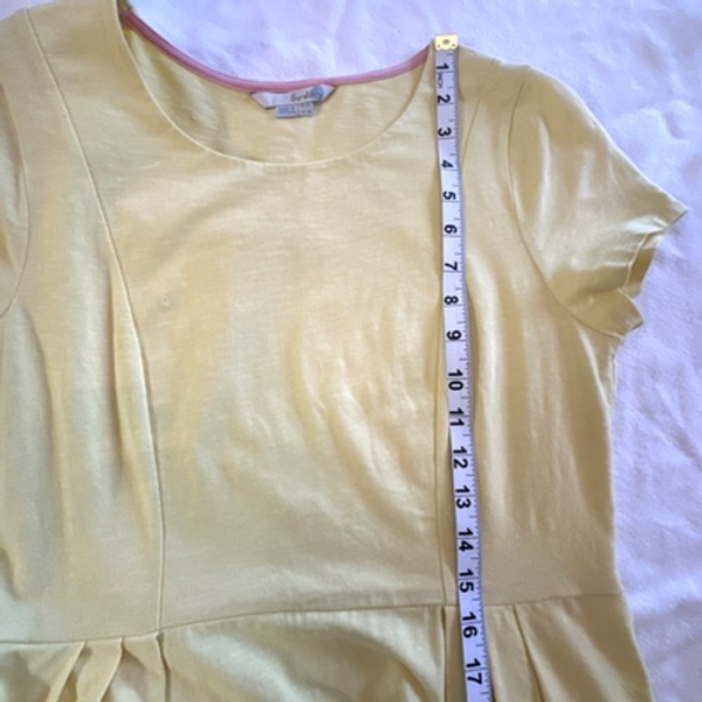 BODEN Cerys Dress sz 8 Long butter yellow cotton pull on t-shirt dress - Picture 5 of 9